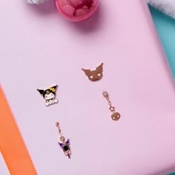 Global License Kuromi Gold Earring Set (Set Of 4) Bags+