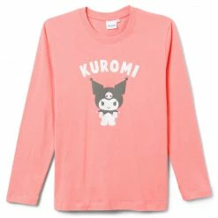 Deals Sanrio🎄 Christmas Store 27 GLOBAL LIC Kuromi Graphic Print Jersey Shirt Pink