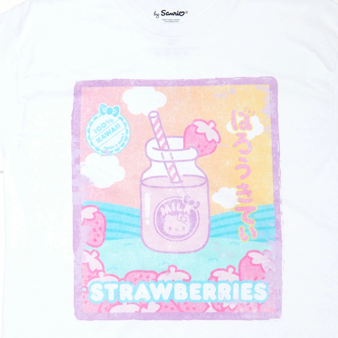 Printful Hello Kitty Strawberry Milk Bottle Tee 4 Printful Hello Kitty Strawberry Milk Bottle Tee