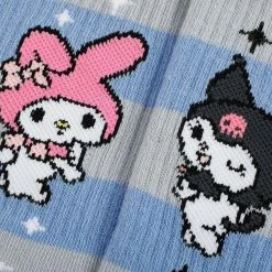 BIOWORLD Characters Kuromi & My Melody X Dumbgood Striped Socks