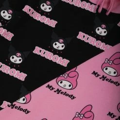 BIOWORLD My Melody & Kuromi X Dumbgood Pattern Split Hoodie Characters