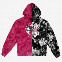 BIOWORLD Kuromi & My Melody X Dumbgood Split Tie-dye Hoodie