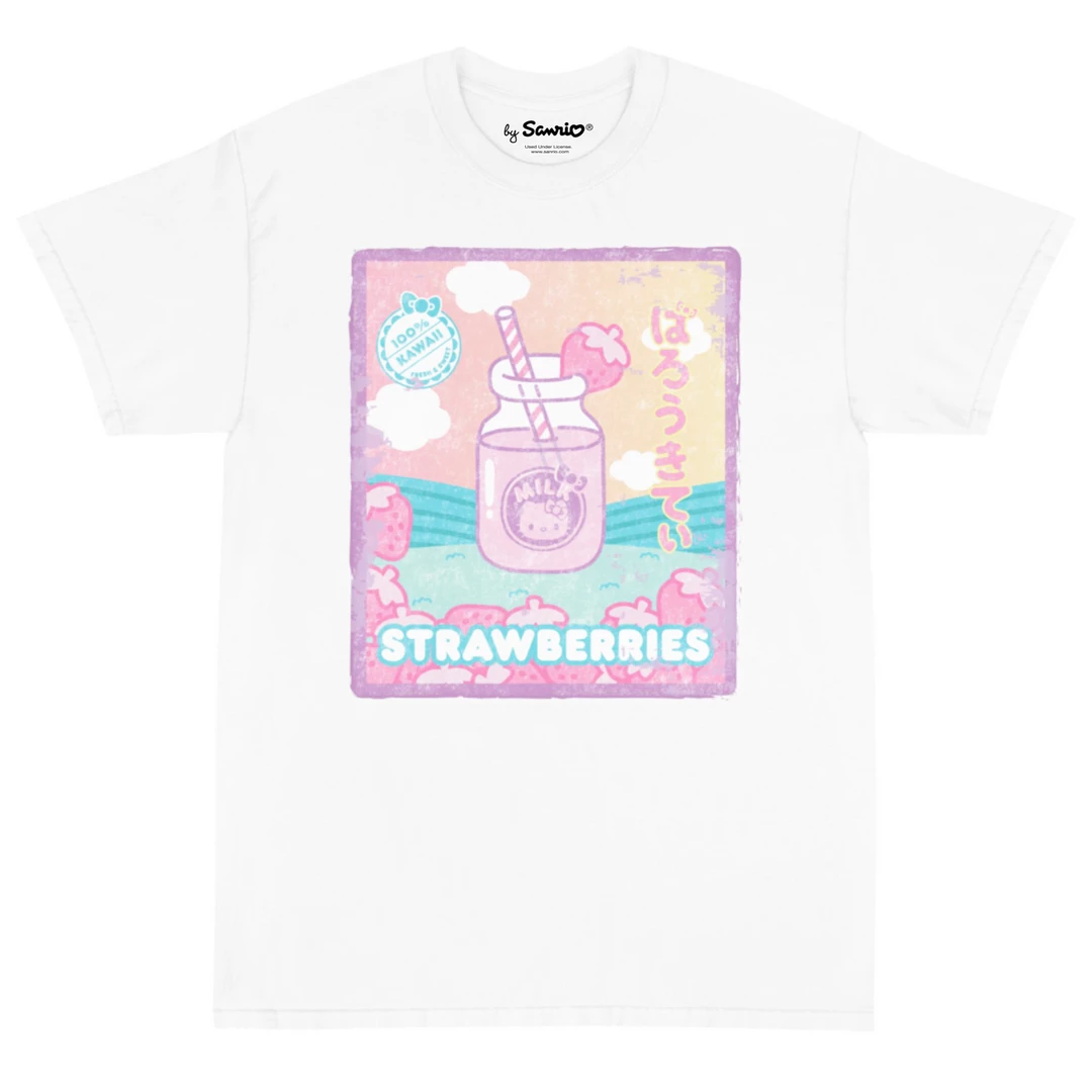 Printful Hello Kitty Strawberry Milk Bottle Tee 3 Printful Hello Kitty Strawberry Milk Bottle Tee