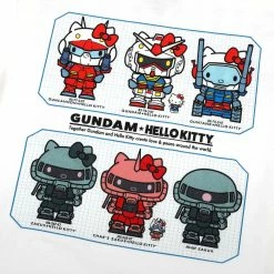 BIOWORLD Hello Kitty X Gundam Love & Peace Tee Characters