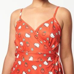 Hello Kitty X Unique Vintage Apple Wrap-Front Romper