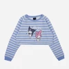 BIOWORLD Kuromi & My Melody X Dumbgood Striped Crop Longsleeve