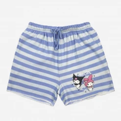 BIOWORLD Characters Kuromi & My Melody X Dumbgood Striped Shorts