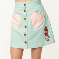 Characters Hello Kitty X Unique Vintage Apple Button Mini Skirt