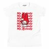 Printful Characters Youth My Melody Red Logo T-Shirt White