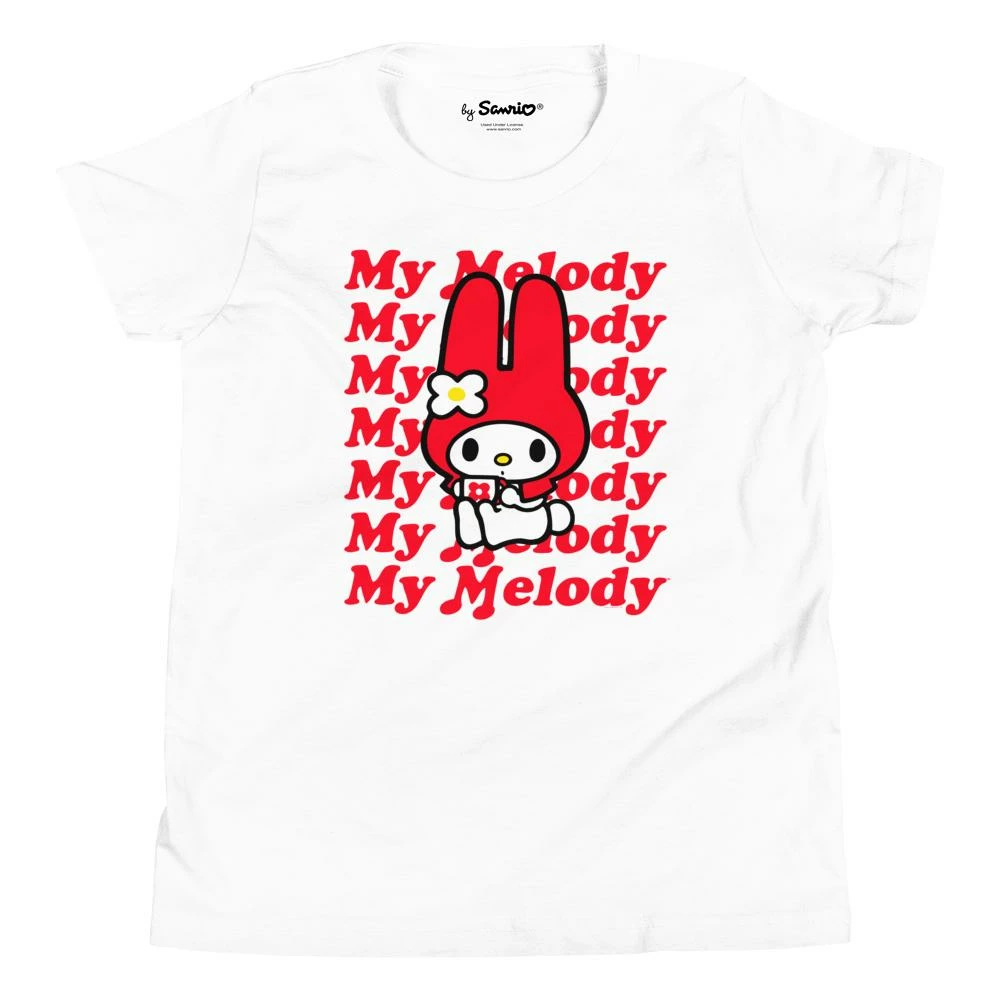 Printful Characters Youth My Melody Red Logo T-Shirt White 3 Printful Characters Youth My Melody Red Logo T-Shirt White